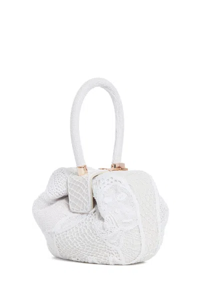 Gabriela Hearst Nina Bag In Ivory Nappa Leather With Cotton Macrame