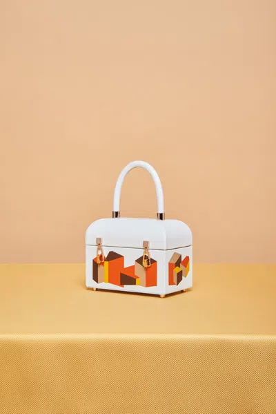 Gabriela Hearst Patsy Bag In White Limited Edition Marquetry Hardware