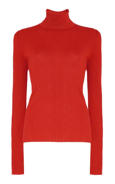 Gabriela Hearst Peppe Knit Turtleneck In Red Cashmere Silk