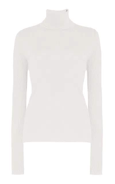 Gabriela Hearst Peppe Knit Turtleneck In Ivory Cashmere Silk