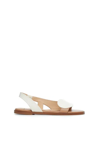 Gabriela Hearst Pippa Flat Sandal In Ivory & Nude Leather In Ivory/nude