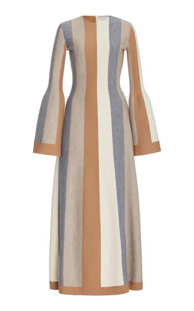 Gabriela Hearst Quinlan Dress In Ivory Multi Striped Cashmere Wool