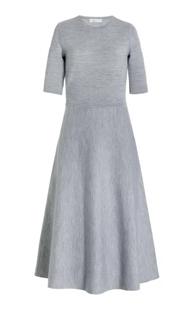 Gabriela Hearst Seymore Knit Dress In Grey Cashmere Wool With Silk In Heather Grey