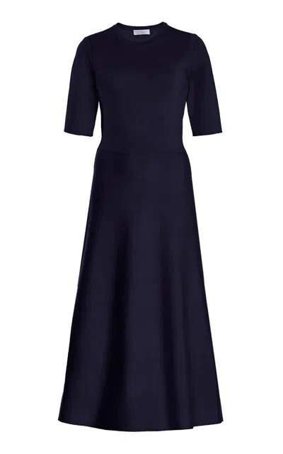 Gabriela Hearst Seymore Knit Dress In Navy Cashmere Wool With Silk In Dark Navy