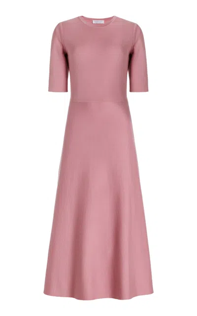 Gabriela Hearst Seymore Knit Dress In Rose Cashmere Wool With Silk In Rose Quartz