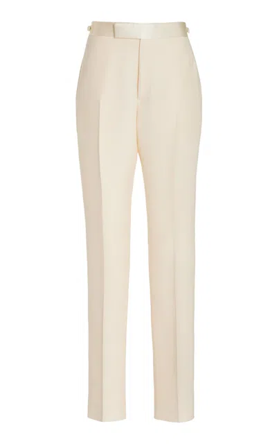 Gabriela Hearst Simons Pant In Ivory Silk Wool Cady In White
