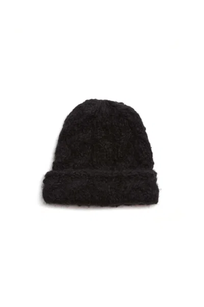 Gabriela Hearst Silva Knit Hat In Black Welfat Cashmere