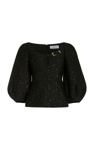 Gabriela Hearst Siro Sequin Top In Black Wool