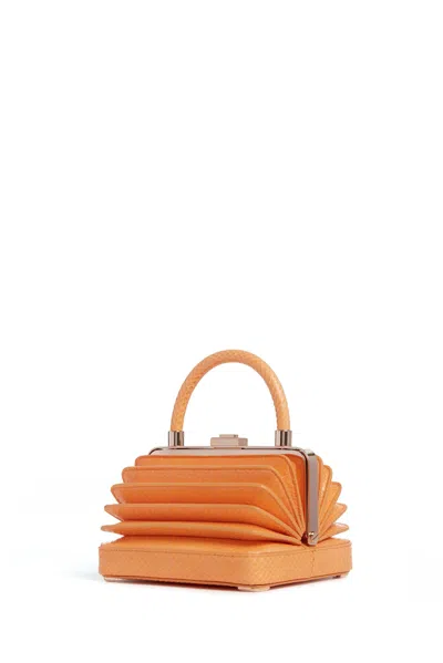 Gabriela Hearst Small Diana Bag In Fluorescent Orange Snakeskin