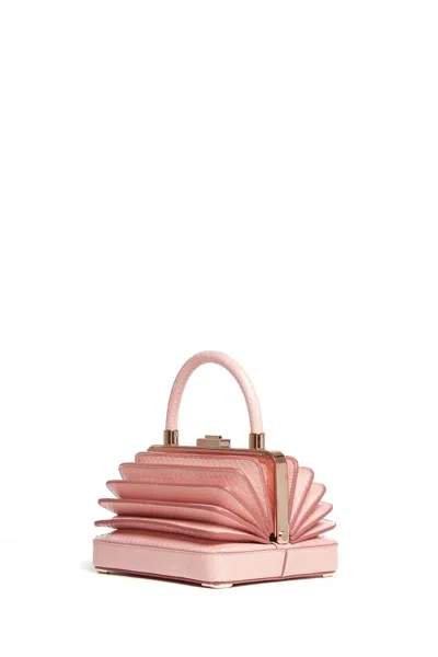 Gabriela Hearst Small Diana Bag In Pink Snakeskin