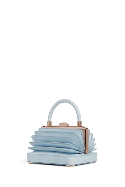 Gabriela Hearst Small Diana Bag In Light Blue Snakeskin