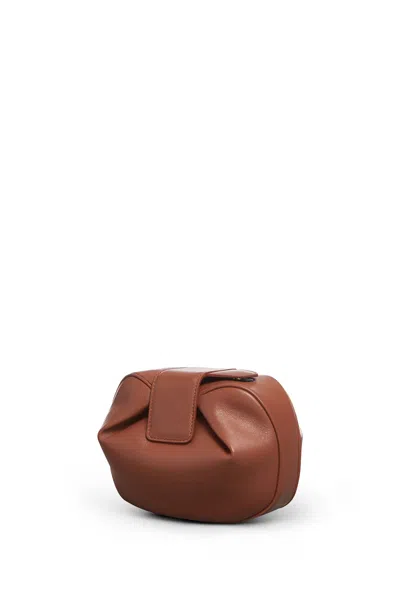 Gabriela Hearst Soft Demi Clutch In Cognac Nappa Leather