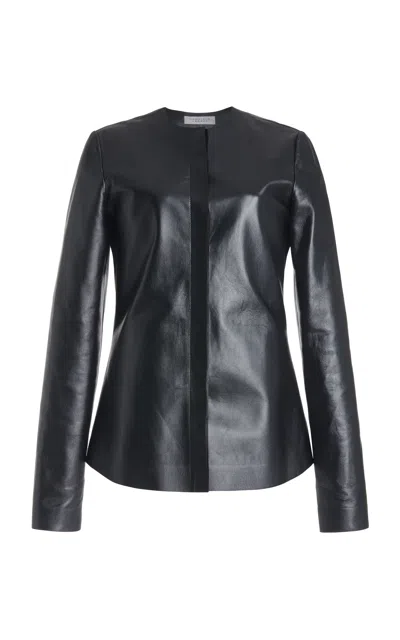 Gabriela Hearst Thales Jacket In Black Metallic Leather