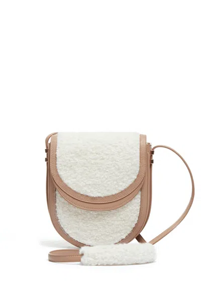 Gabriela Hearst Tina Crossbody Bag In Nude Nappa Leather With Cashmere Boucle