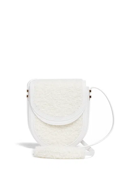 Gabriela Hearst Tina Crossbody Bag In Ivory Nappa Leather With Cashmere Boucle