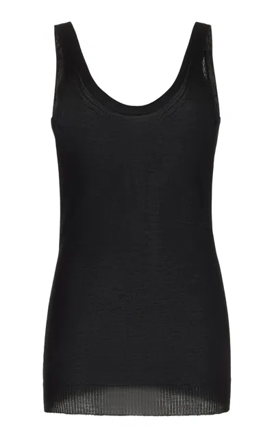 Gabriela Hearst Toby Knit Tank Top In Black Cashmere Silk