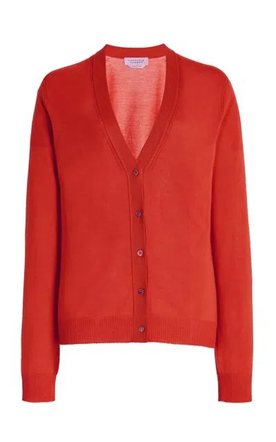 Gabriela Hearst Tori Knit Cardigan In Red Topaz Cashmere Silk