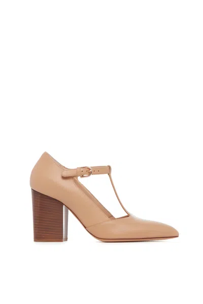 Gabriela Hearst Triana Block Heel Pump In Dark Camel Leather