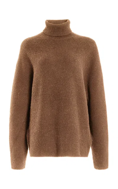 Gabriela Hearst Wigman Knit Turtleneck Sweater In Cognac Cashmere