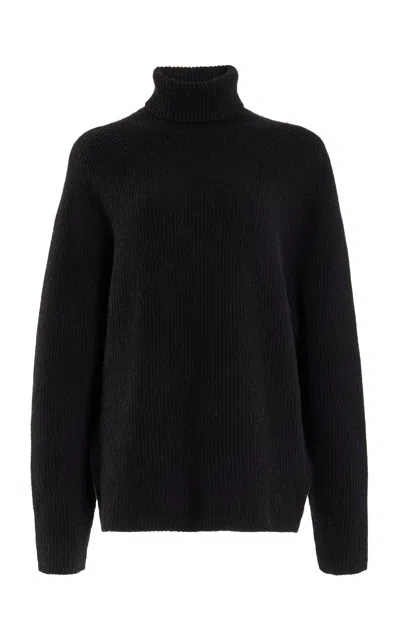 Gabriela Hearst Wigman Knit Turtleneck Sweater In Black Cashmere