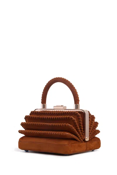 Gabriela Hearst Whipstitch Diana Bag In Cognac Suede