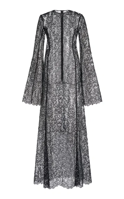 Gabriela Hearst Zimmer Dress With Slip In Black Silk Lace