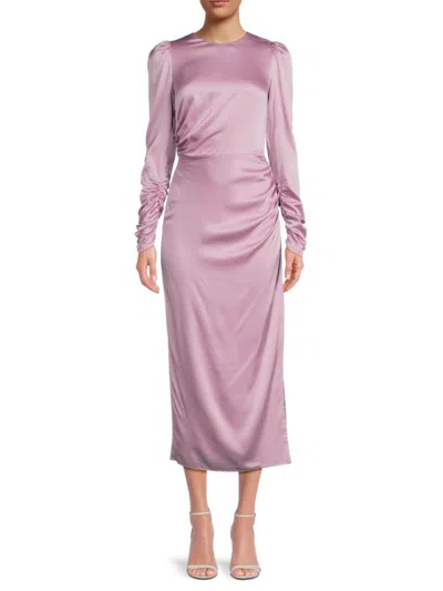 Zimmermann Silk-blend Satin Midi Dress In Musk