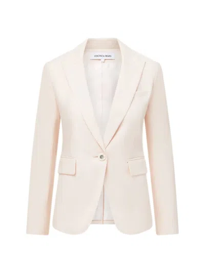 Veronica Beard Cutaway Stretch-linen Dickey Jacket In Pink Haze