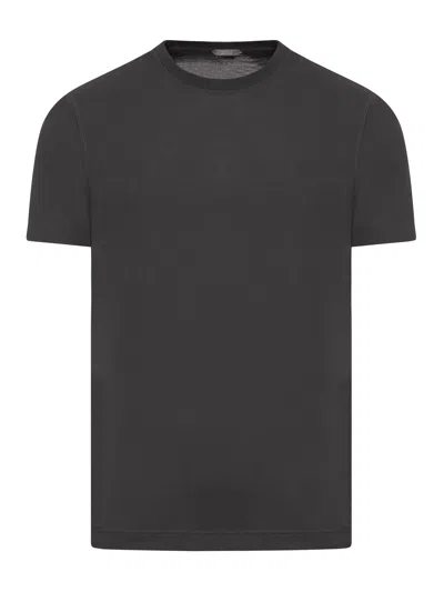 Zanone Basic Round-neck T-shirt In Grey