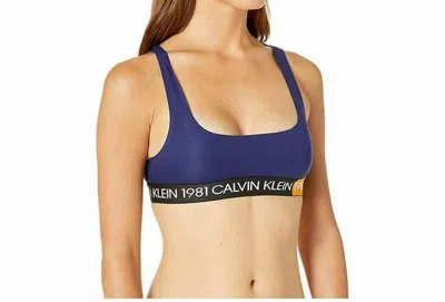 Calvin Klein 1981 Bold Unlined Bralette In Purple Night In Multi