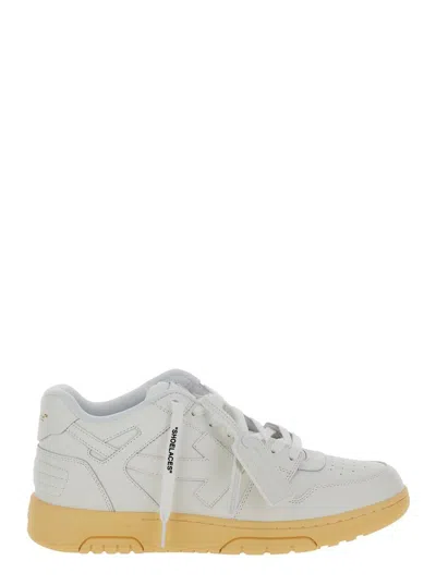 Off-white 'out Of Office' White Low Top Sneakers With Arrow Motif In Leather Man