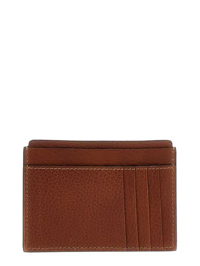 Brunello Cucinelli Leather Cardholder In Multicolor