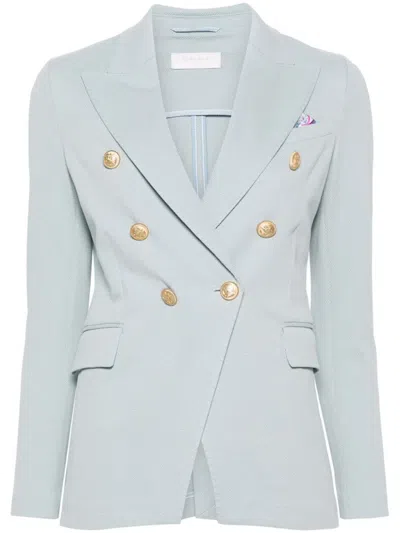 Circolo 1901 Double-breasted Honeycomb Blazer In Blue
