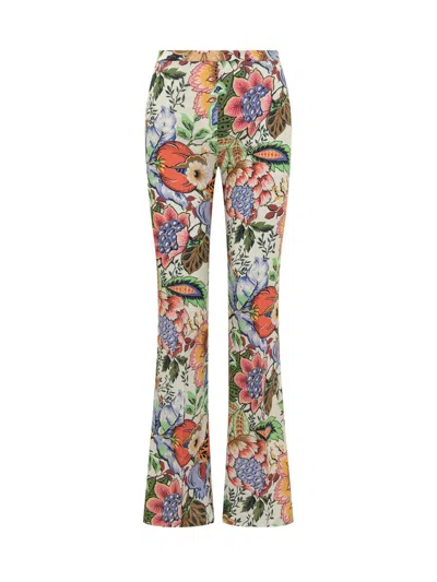 Etro Bouquet Pants In Multicolor