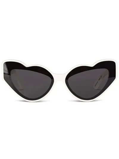 Fiorucci Heart-shaped Acetate Sunglasses In White