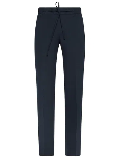 Circolo 1901 Stretch Cotton Trousers With Drawstring Waist In Blue