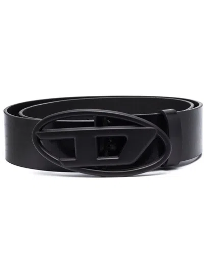 Diesel Belt With Logo In Black