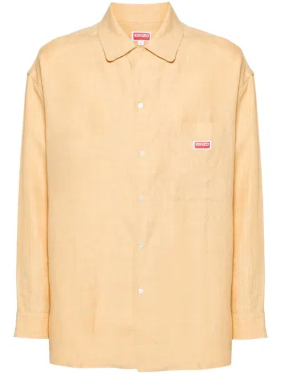 Kenzo Oversize Ls Hawaiian Shirt Clothing In Brown