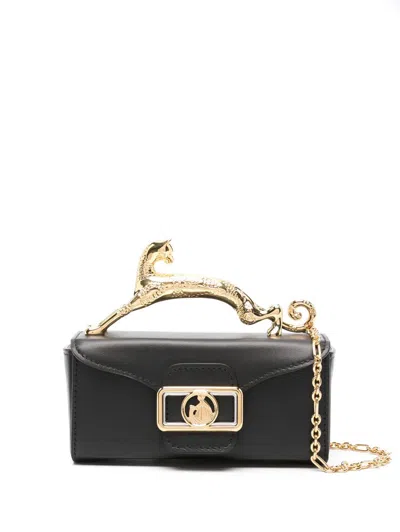 Lanvin Wallet On Chain Pencil Cat Micro Accessories In Black