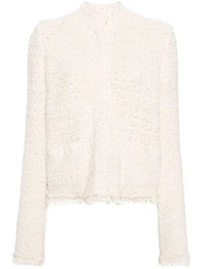 Moncler Cotton Padded Cardigan In White