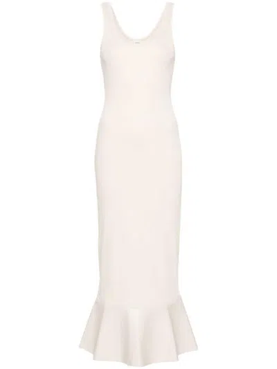 Nanushka Talulla Peplum Maxi Dress In White