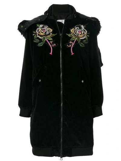 As65 Embroidered Velvet Parka In 990