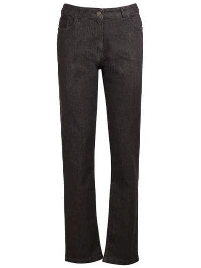Marina Rinaldi Iesi Long Jeans In Stretch Cotton With Belt Loops In Blue