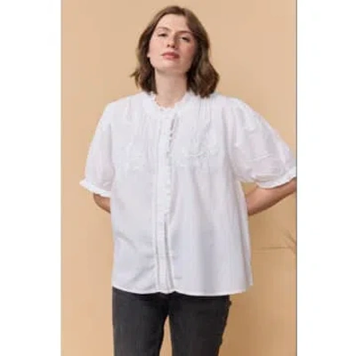 Louizon Flitoo Organic Embroidered Top In White