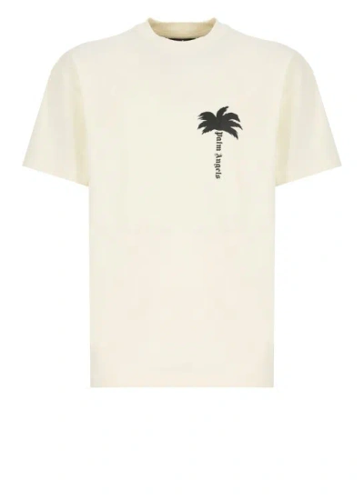 Palm Angels Palm Tree T-shirt Clothing In Neutrals