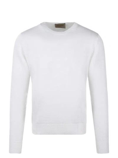Moreno Martinelli Linen Crewneck Sweater In White
