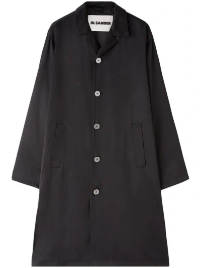 Jil Sander Button-down Single-breasted Coat In Black