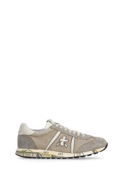 Premiata Lucy Trainers In Taupe Suede And Fabric In Beige