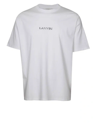 Lanvin Cotton T-shirt With Logo In Beige