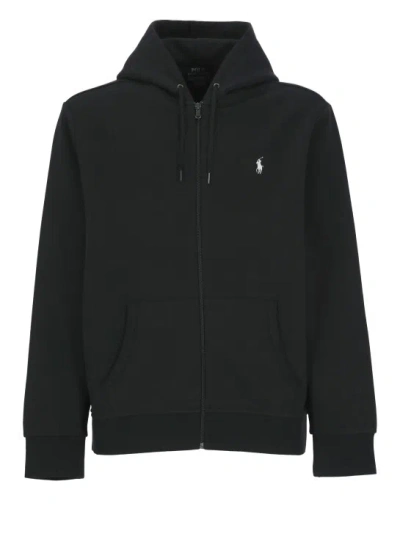 Polo Ralph Lauren Polo Pony-embroidered Cotton Hoodie In Black